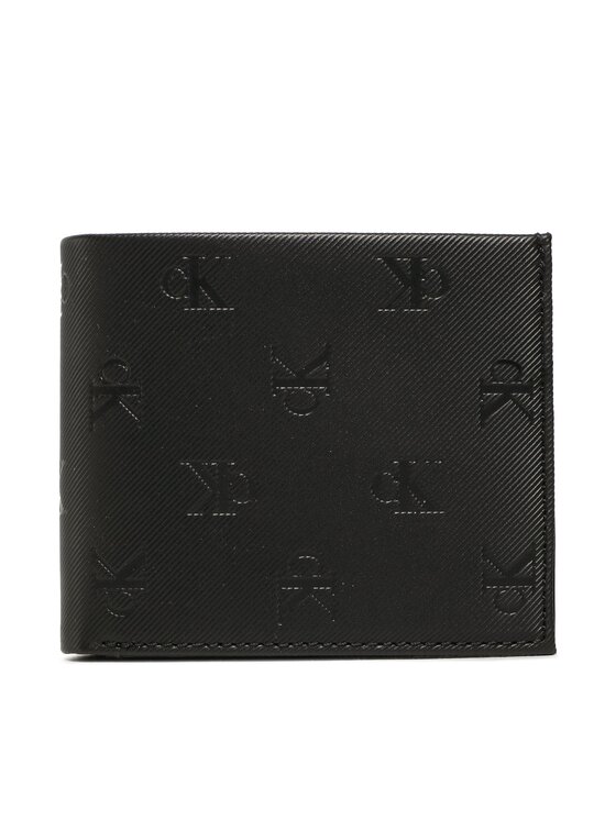 Portofel Mare pentru Bărbați Calvin Klein Jeans Monogram Soft Bifold W/Coin Aop K50K510139 Negru