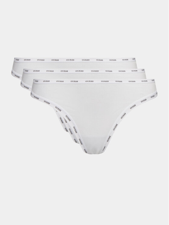 Guess Guess Set 3 perechi de chiloți brazilieni Basic O4GG14 K6YW1 Alb