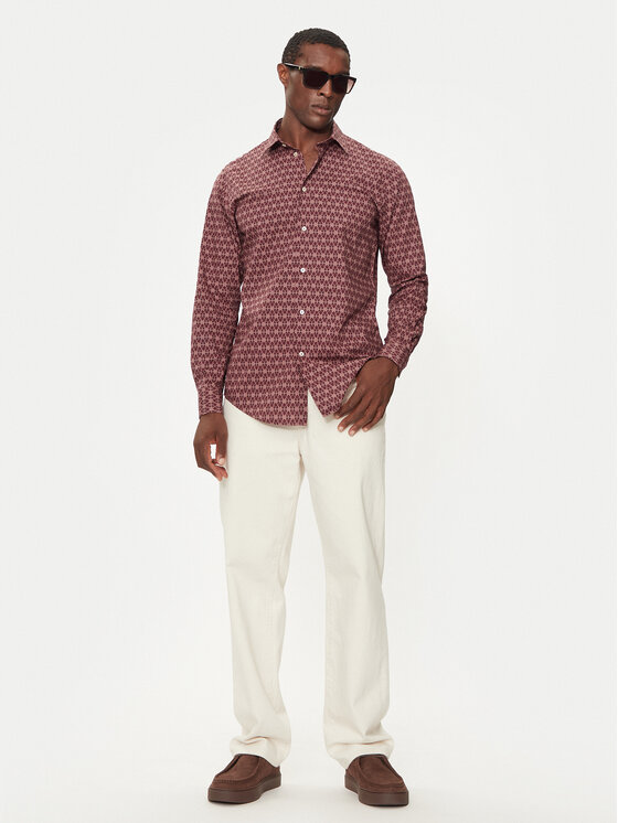 United Colors Of Benetton United Colors Of Benetton Srajca 56UAUQ04A Bordo rdeča Regular Fit