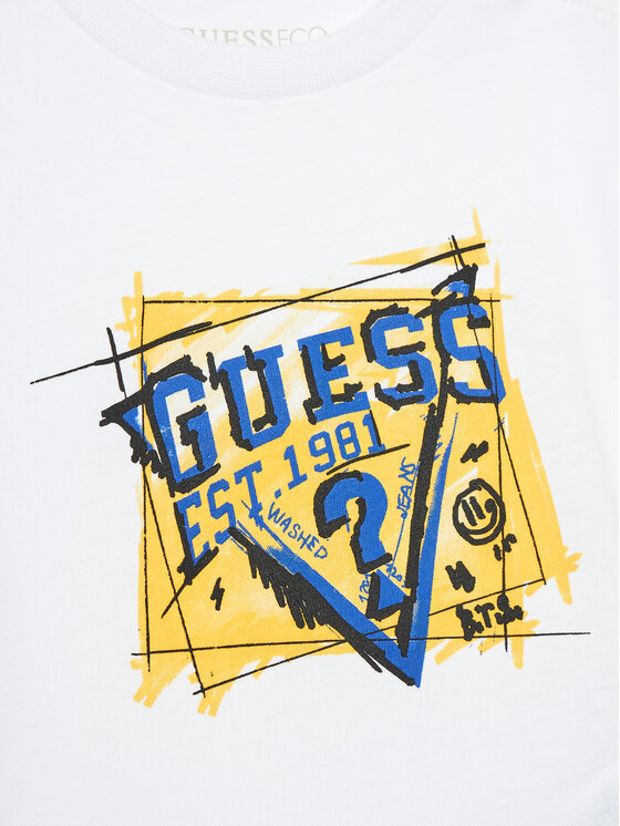 Guess Guess T-krekls N4YI00 K8HM4 Balts Regular Fit