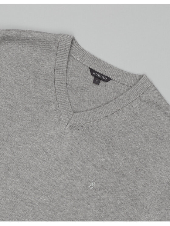 Borgio Borgio Sweter tiriolo Szary Regular Fit
