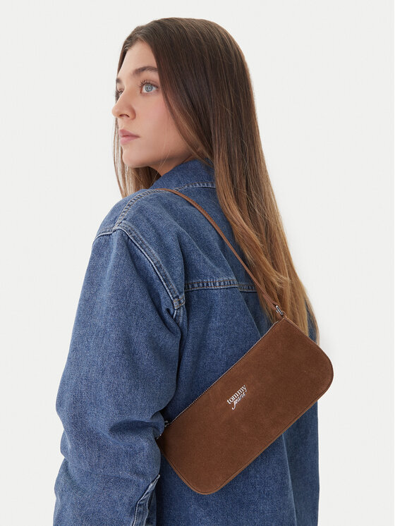 Tommy Jeans Tommy Jeans Ročna torba Tjw Must Suede Shoulder Bag AW0AW18454 Rjava