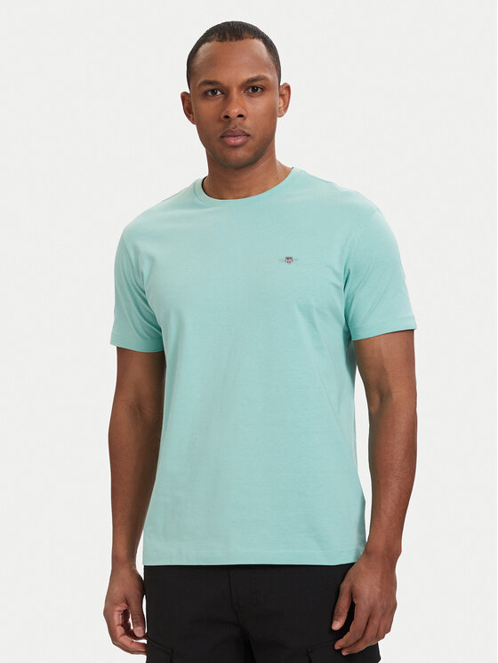 Gant Tričko Shield  2003184 Tyrkysová Regular Fit