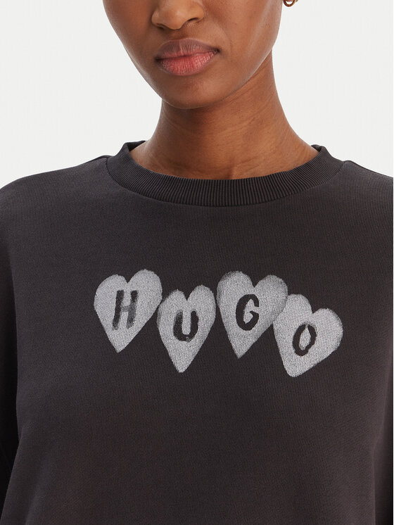 HUGO HUGO Bluză Deroxina 50555824 Negru Regular Fit