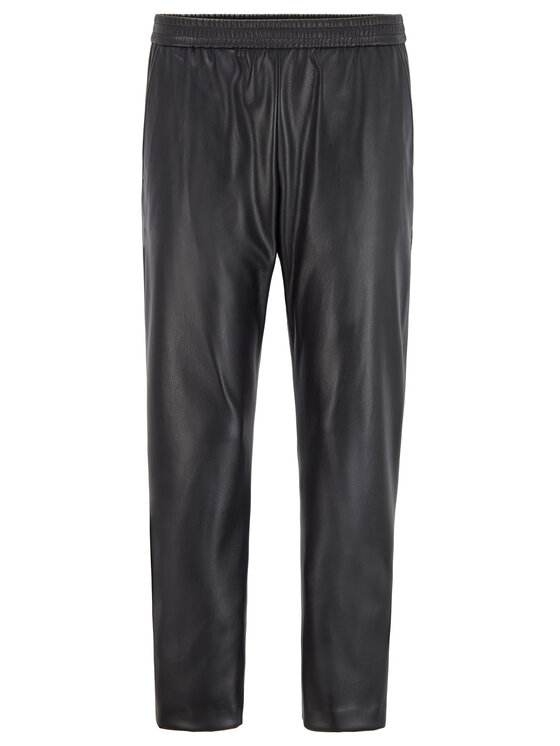 BOSS Boss Dirbtinės odos kelnės Taledy 50436334 Juoda Regular Fit