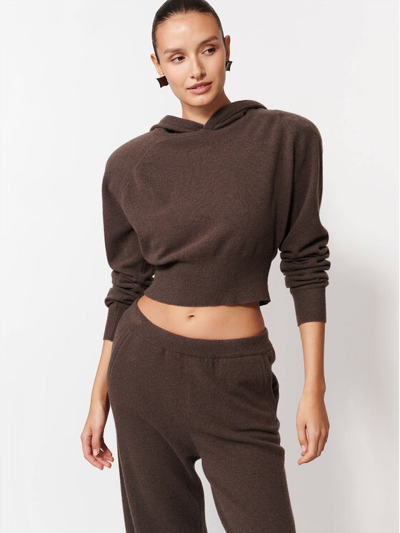 La Mania La Mania Bluza NANA Brązowy ciemny Basic Fit