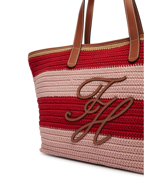Tommy Hilfiger Tommy Hilfiger Torbica Th Nautical Tote Crochet Str AW0AW18816 Šarena