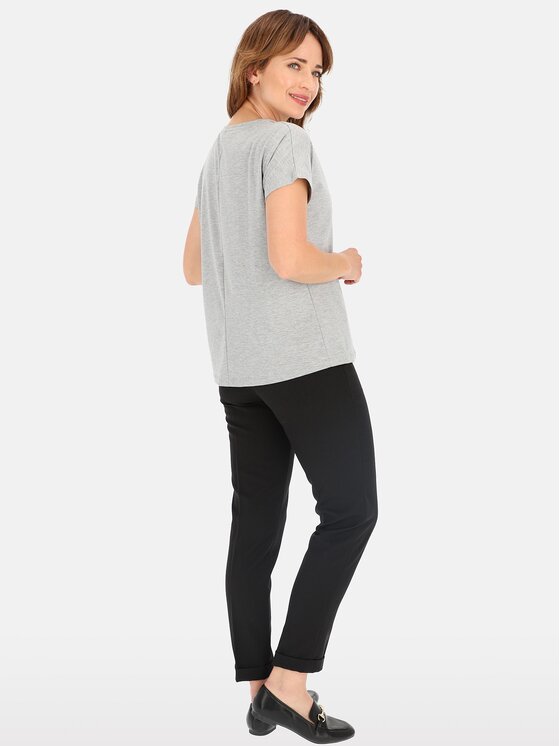 Perso Perso T-Shirt TCE246000F Szary Regular Fit