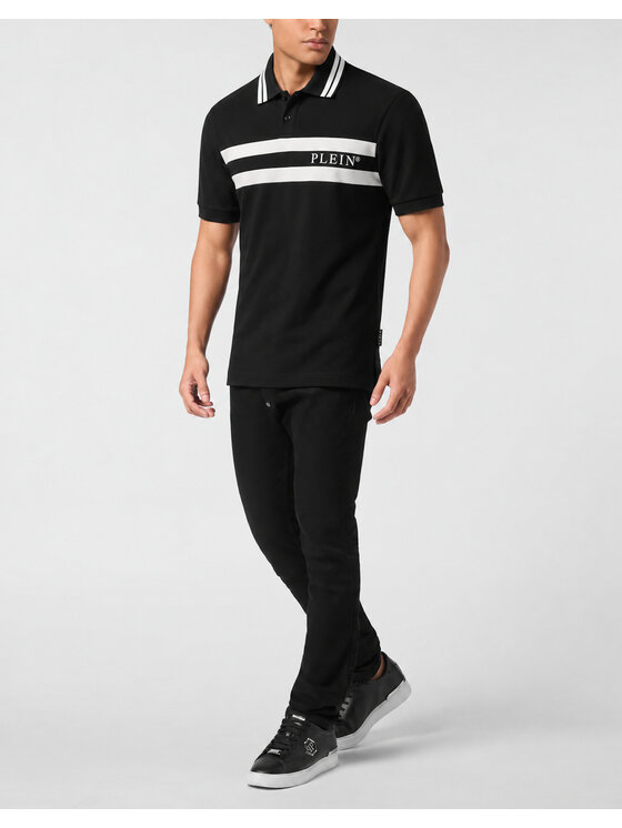 PHILIPP PLEIN PHILIPP PLEIN Polo 31305 Czarny Slim Fit