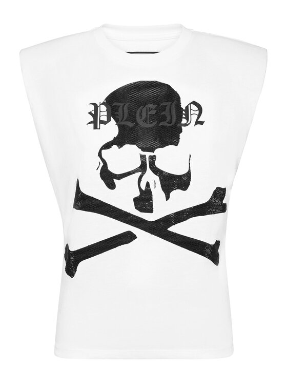 PHILIPP PLEIN PHILIPP PLEIN Tank top 11621 Biały Skin Tight Fit