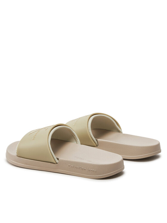 Calvin Klein Jeans Calvin Klein Jeans Παντόφλες Slide Monogram Tpu Ml Wn YW0YW00585 Μπεζ