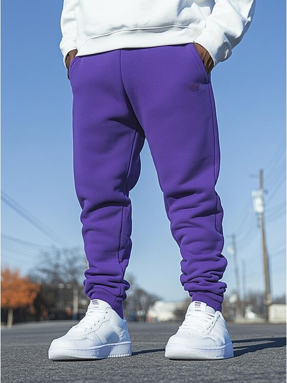 Jigga Wear Jigga Wear Spodnie dresowe Spodnie Dresowe Męskie Fioletowe Jigga Wear Simple Crown M Fioletowy Regular Fit