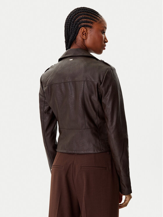 Morgan Morgan Jacke aus Kunstleder 202-GRAMMO.N Braun Regular Fit