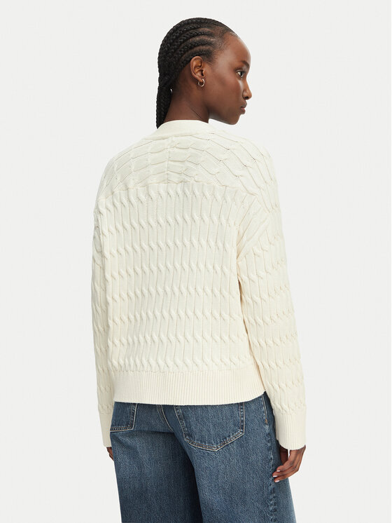 Tommy Hilfiger Tommy Hilfiger Кардиган WW0WW50078 Кремав Relaxed Fit