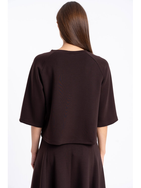 CLICK CLICK Μπλουζάκι 10-6944 Καφέ Straight Fit