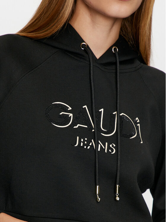 Gaudi Gaudi Majica dugih rukava 421BD64010 Crna Regular Fit