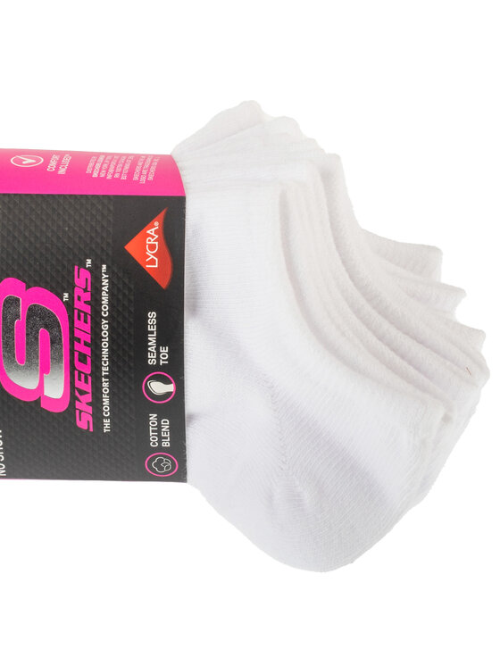 Skechers Skechers Skarpety krótkie 6pk Girls Cotton Ns Socks Biały