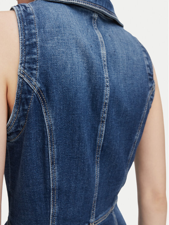 Guess Guess Džínové šaty W6YK24 D1763 Modrá Slim Fit
