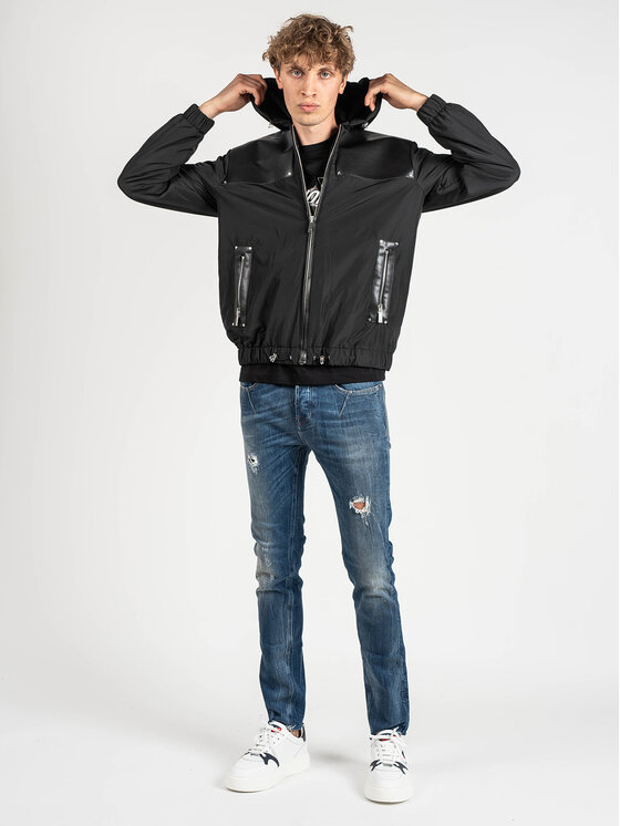Les Hommes Les Hommes Μπουφάν μεταβατικό LLO311-250L | Windbreaker Jacket Μαύρο Regular Fit