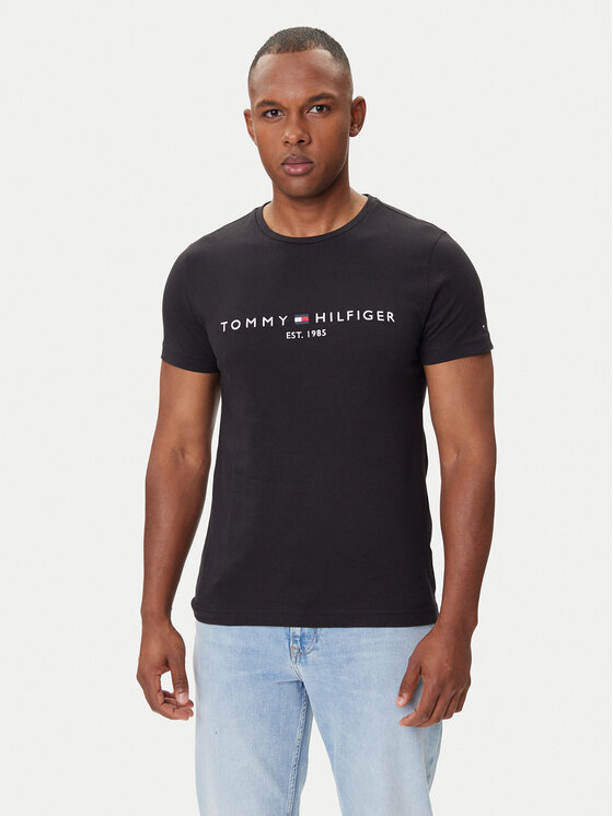 Tommy Hilfiger Tommy Hilfiger T-Shirt Core Logo Tee MW0MW11465 Černá Slim Fit