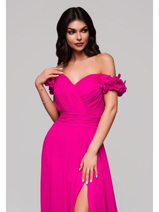 Ombre Ombre Sukienka wieczorowa LA-OM-DLR141 Różowy Regular Fit