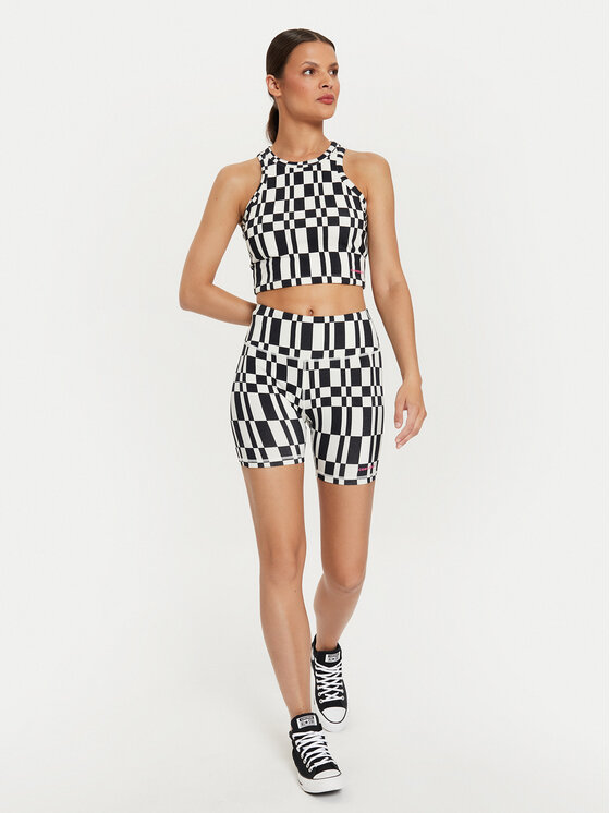 Converse Converse Športové kraťasy W Aop Wordmark Bike Short 10026990-A01 Farebná Skinny Fit