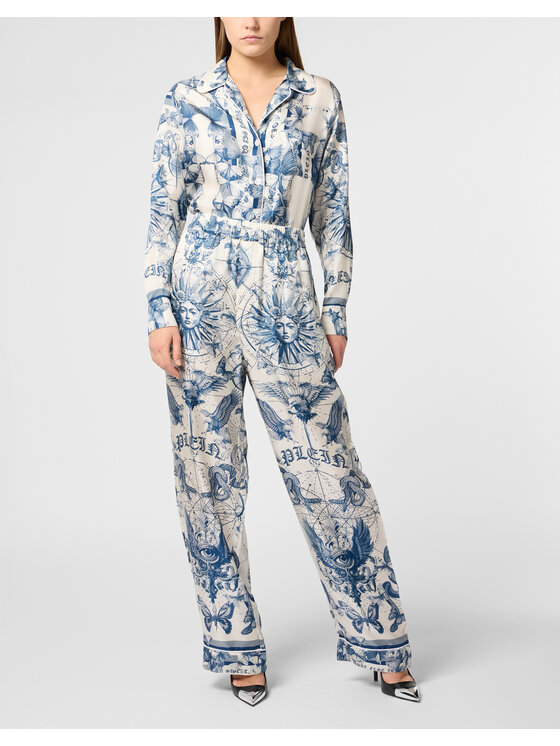 PHILIPP PLEIN PHILIPP PLEIN Pantaloni di tessuto 29751 Azzurro chiaro Flare Fit