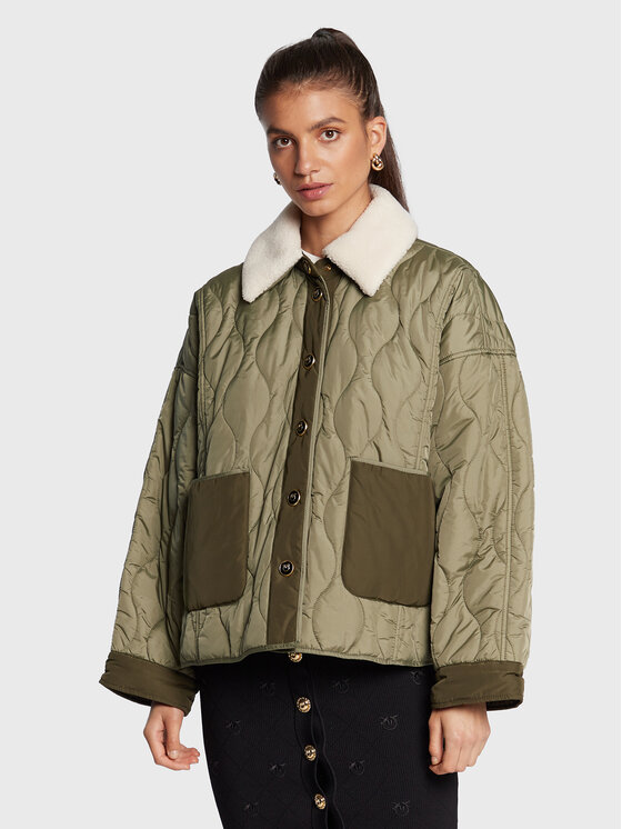 PINKO PINKO Bunda pro přechodné období Ofelia 1G17Y7 Y828 Zelená Regular Fit