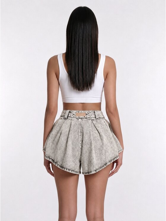MissDenim MissDenim Szorty jeansowe Skorts Szary jasny Regular Fit