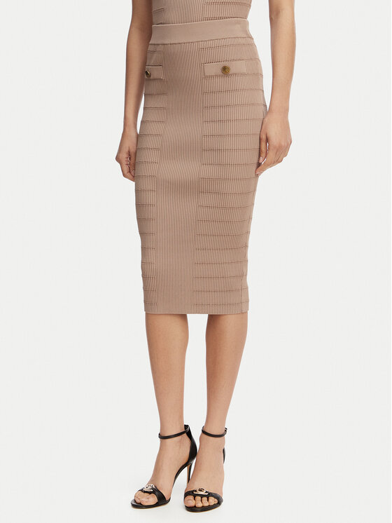 Guess Spódnica ołówkowa W5YD66 Z0130 Brązowy Slim Fit