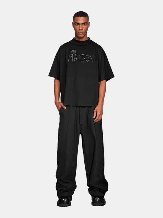 MADE BY SOCIETY MADE BY SOCIETY T-Shirt Tricou Heure Noire - T17688 Czarny Basic Fit