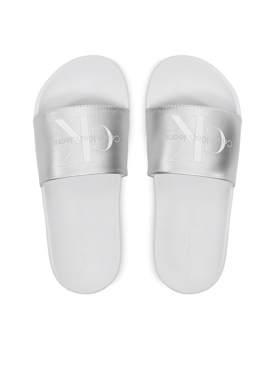 Calvin Klein Jeans Calvin Klein Jeans Чехли Slide Ny Pearl YW0YW01243 Сребрист