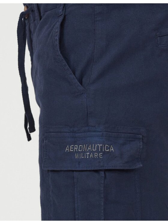 Aeronautica Militare Aeronautica Militare Bermuda Bermuda in misto lino con coulisse Blu Regular Fit