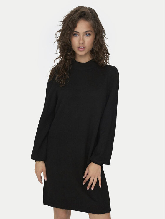 JDY JDY Трикотажна сукня 15238237 Чорний Loose Fit