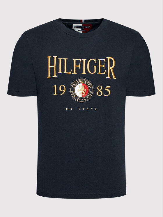 Tommy Hilfiger T-Shirt Icon Crest MW0MW22130 Dunkelblau Relaxed 
