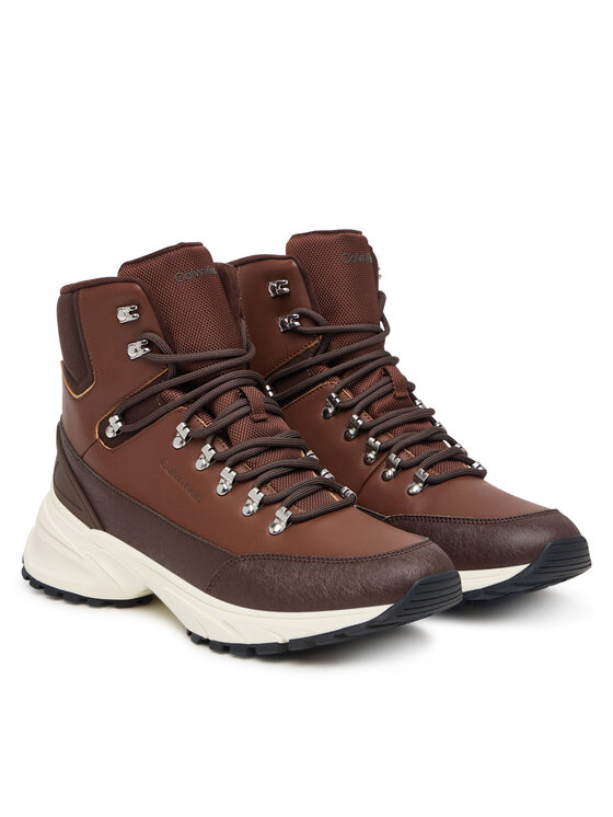 Calvin Klein Calvin Klein Trzewiki Hike Runner Mid Laceup Lth HM0HM02323 Brązowy