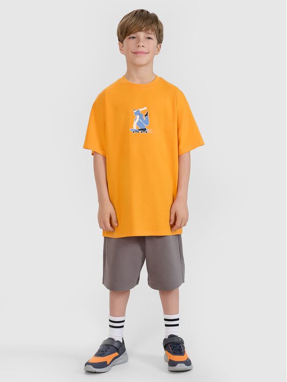 4F 4F T-Shirt 4FJRSS25TTSHM2641-70S Πορτοκαλί Oversize