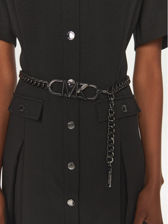 MICHAEL Michael Kors MICHAEL Michael Kors Rochie tip cămașă MF482IZ3GZ Negru Regular Fit