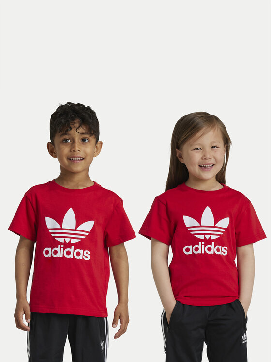 adidas T shirt adicolor Trefoil IY2387 Rosso Regular Fit Modivo