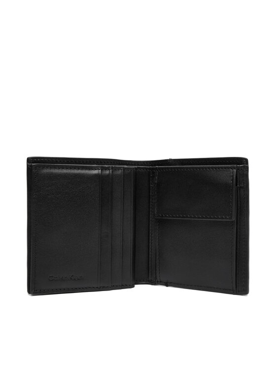 Calvin Klein Calvin Klein Μεγάλο Πορτοφόλι Ανδρικό Plaque Ns Slim Trifold W/ Coin LV04D1068G Μαύρο