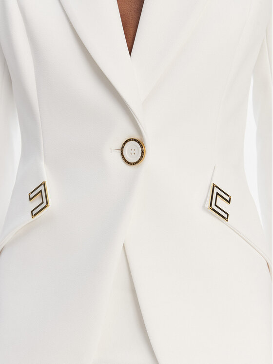 Elisabetta Franchi Elisabetta Franchi Marynarka GI-215-61E2-V590 Biały Regular Fit