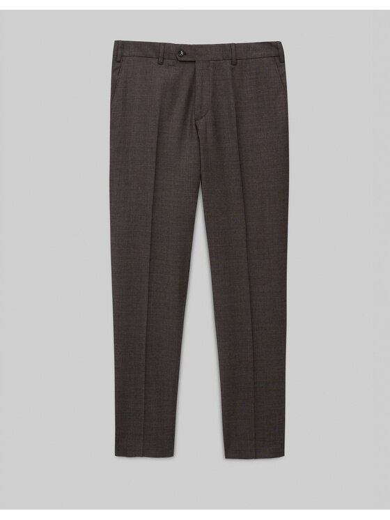 Borgio Borgio Spodnie garniturowe Pertosa Brązowy Slim Fit