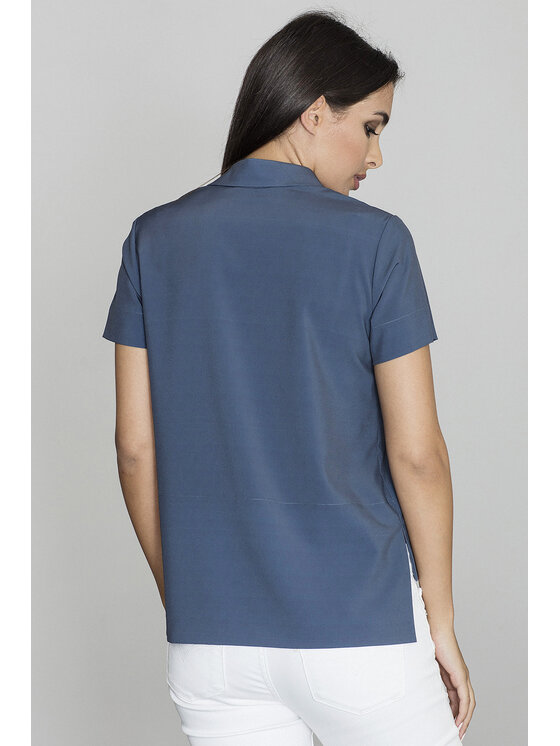 FIGL FIGLFIGL Blusa M548 Blu scuro Regular Fit