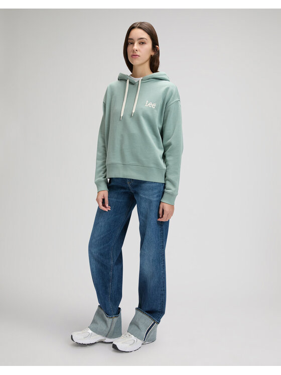 Lee Lee Bluza ESSENTIAL HOODIE Zielony Regular Fit