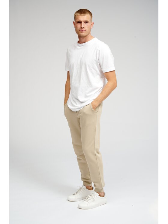 TeeShoppen TeeShoppen Joggery 'Basic Collection' Beżowy Regular Fit