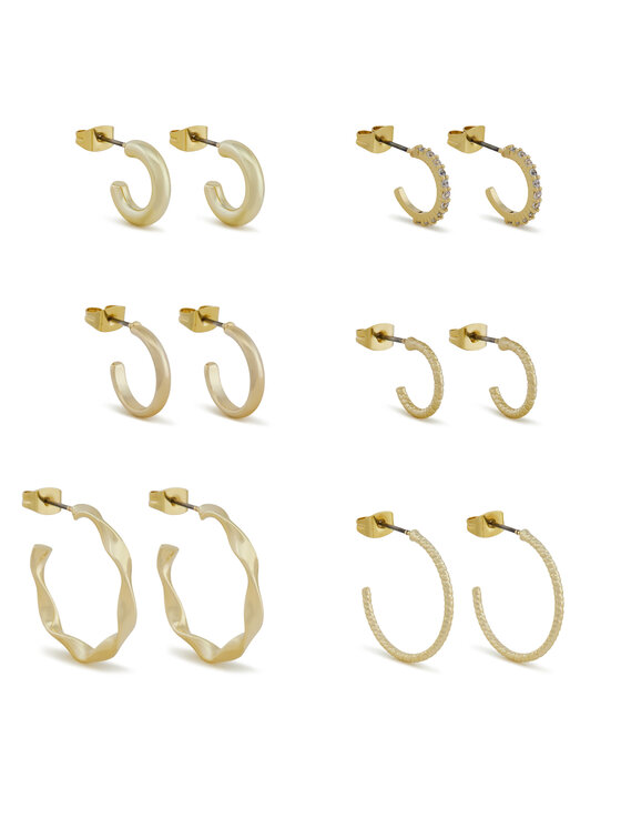 Pieces Pieces Set di 6 paia di orecchini 17120519 Oro