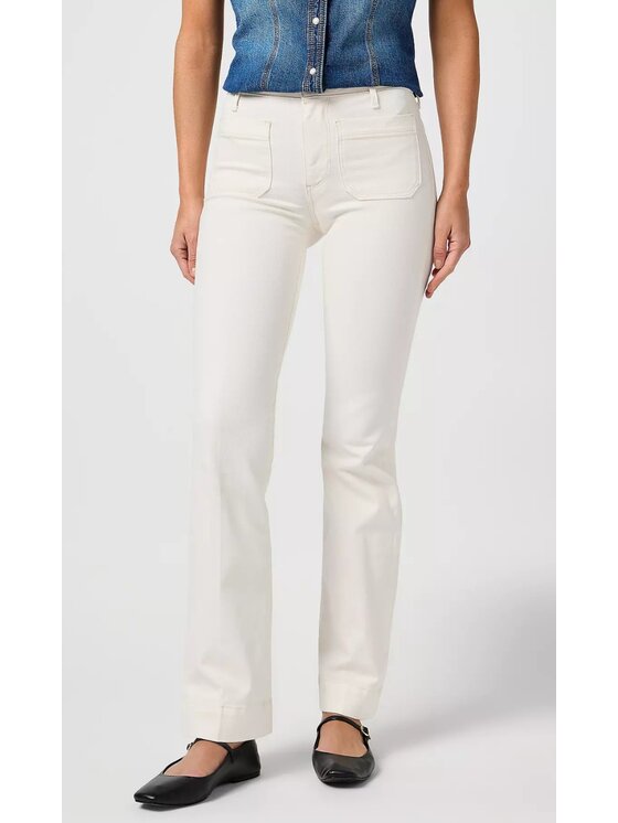 Wrangler Wrangler Spodnie materiałowe Flare 623 Biały Flare Fit