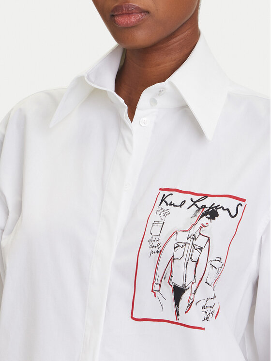 KARL LAGERFELD KARL LAGERFELD Koszula A3W11040 Biały Relaxed Fit