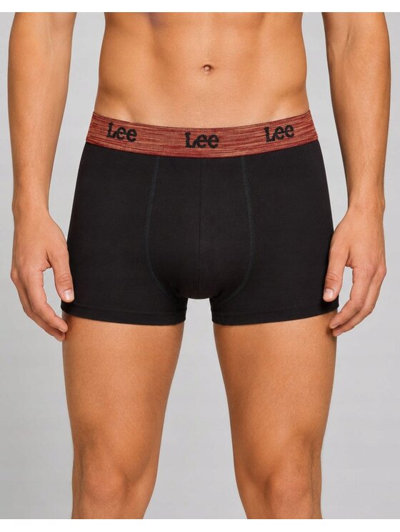 Lee Lee Bokserki Aron 3 Pack Cotton Elastane Trunks Czarny