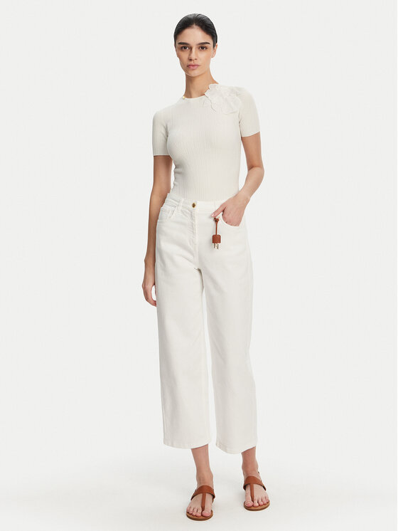 Elisabetta Franchi Elisabetta Franchi Blugi PJ-87D-51E2 Alb Regular Fit